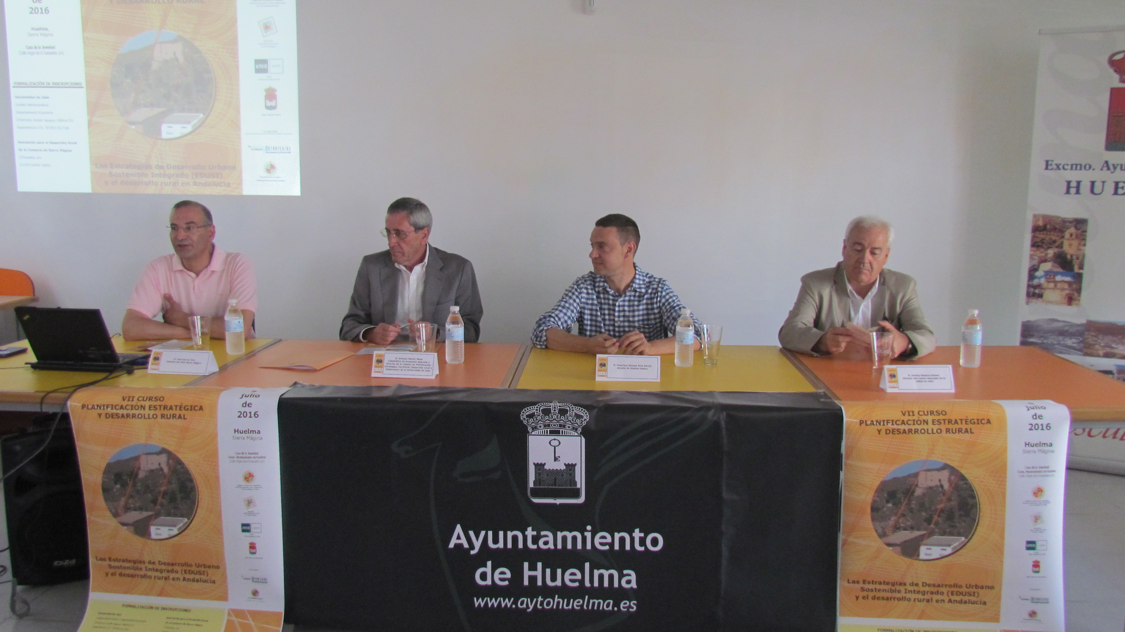 Mesa inaugural. José García, Antonio Martín Mesa, Francisco Ruiz y Andrés Medina